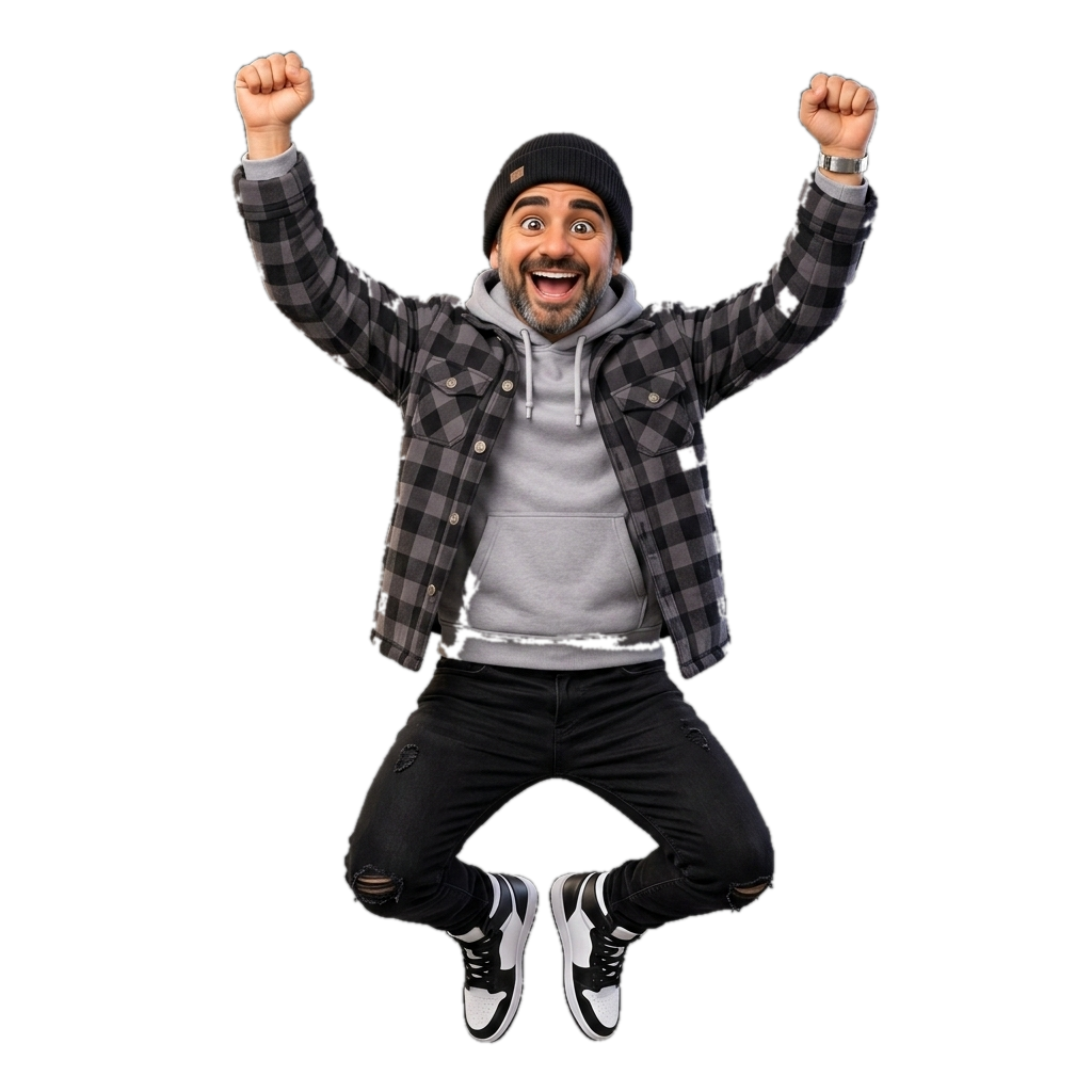 Hernán celebrando ganador del sorteo Special Cars